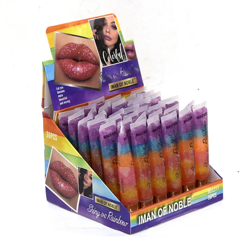 1pc Rainbow Lip Oil Portable Candy Color Plus Peach Heart Love Hose Transparent Colorless Moisturizing Nutritious Gloss | Красота и