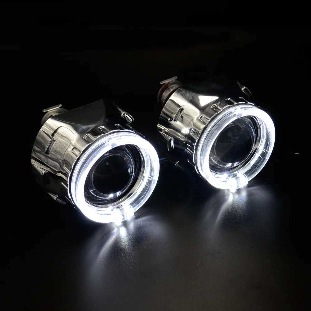Bixenon hid проектор Объектив ксенон комплект день бег ангельские глазки 55 Вт 6000 К AC ксеноновая лампа балласт модифицированный H1 H4 H7 автомобильный комплект