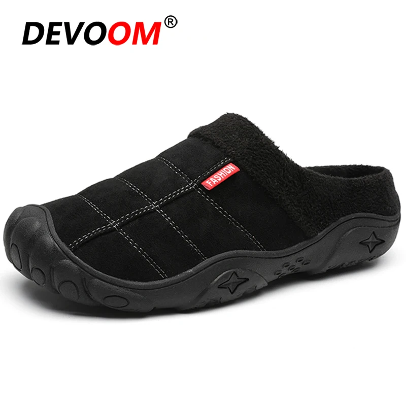 

2020 Home Slippers Men Winter Warm Plush Slippers Non-slip Comfortable Bedroom Men House Indoor Shoes Mens Slippers Plus size 46