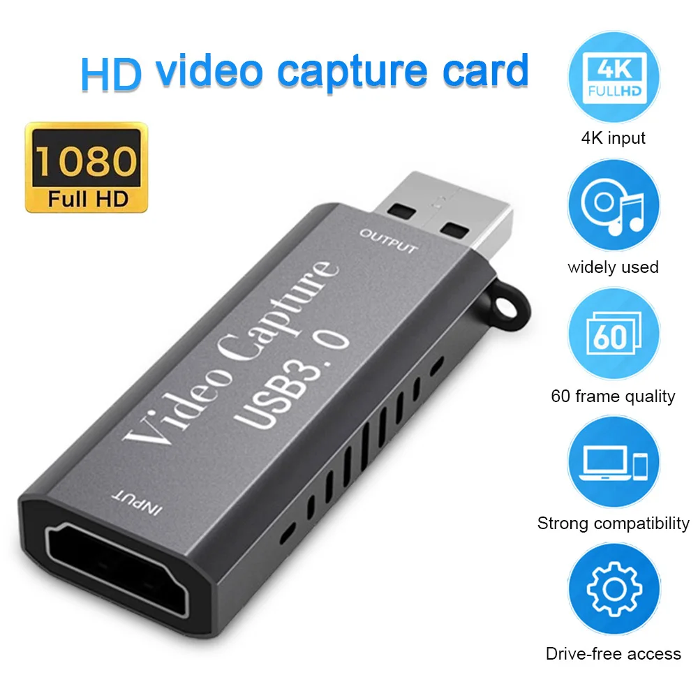 

Video Capture Card 1080P HD Video Grabber HDMI-Compatible To USB 3.0 For Live Streaming Gaming Conference
