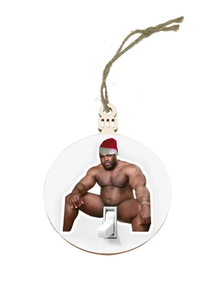 

Christmas Tree Decoration Wooden Funny Naked Man With Hat Ornament Novelty Christmas Tree Baubles Decor Christmas Hangings Pe