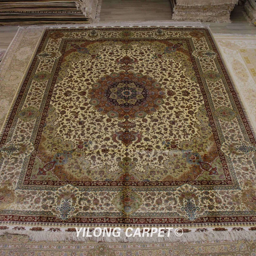 Goede Yilong 9'x12 'Perzische Handgemaakte Tapijt Grote Beige Vantage Perzische Tapijten Voor Verkoop (TJ107A)