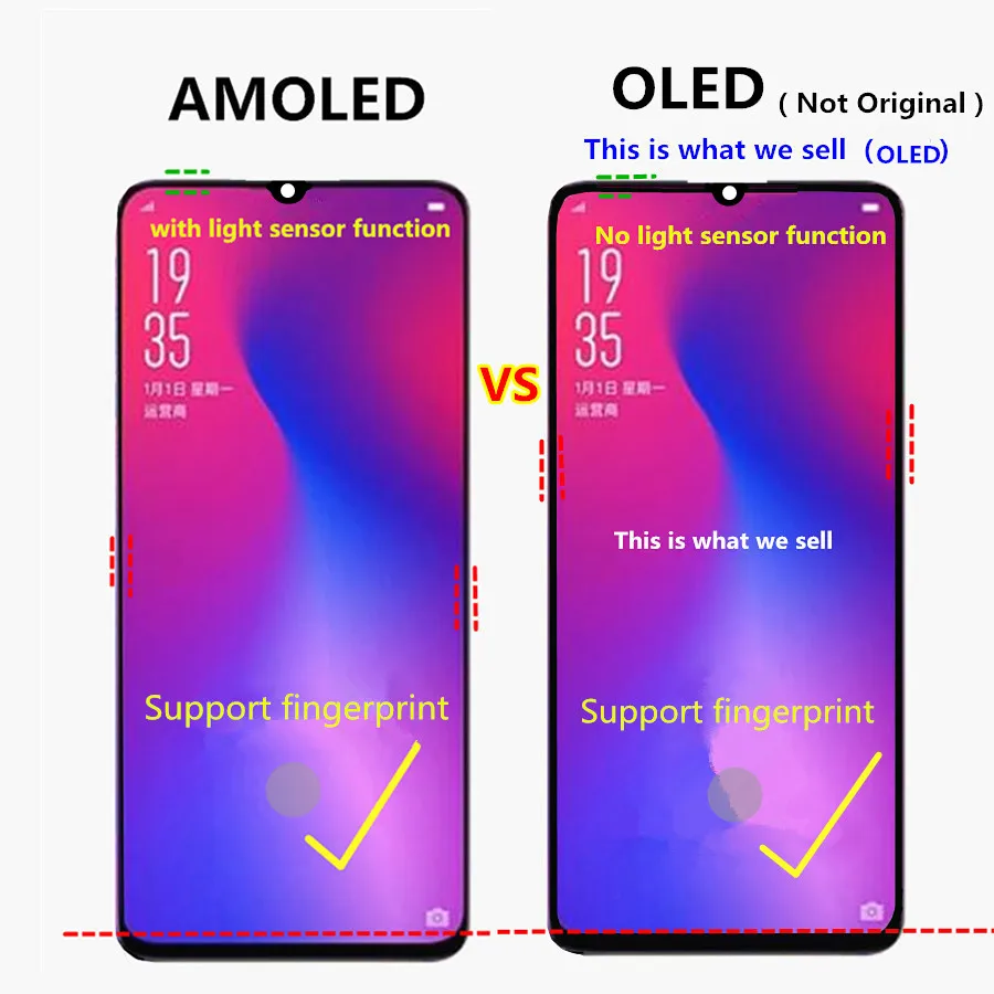 Pantalla t&aacute;ctil OLED de 6,41 "para vivo iQOO Pro, montaje de digitalizador, compatible con huella dactilar-1