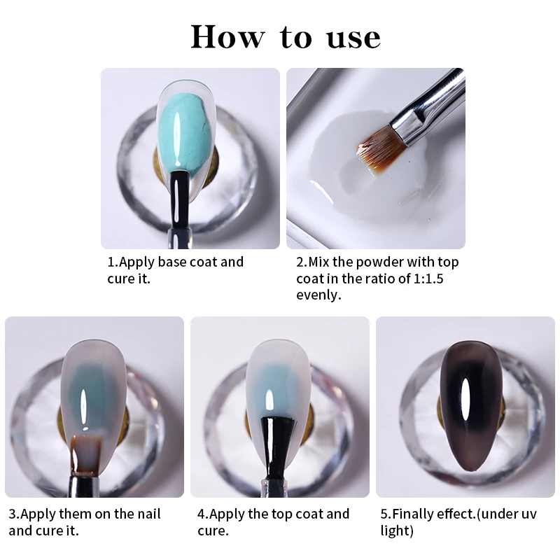 1 коробка 1g солнца светильник чувствительный порошок для ногтей 4 цвета красивые