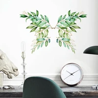 m ins green leaf wall stickers home wall layout decorative wall paper pvc removable stickers self adhesive stickers