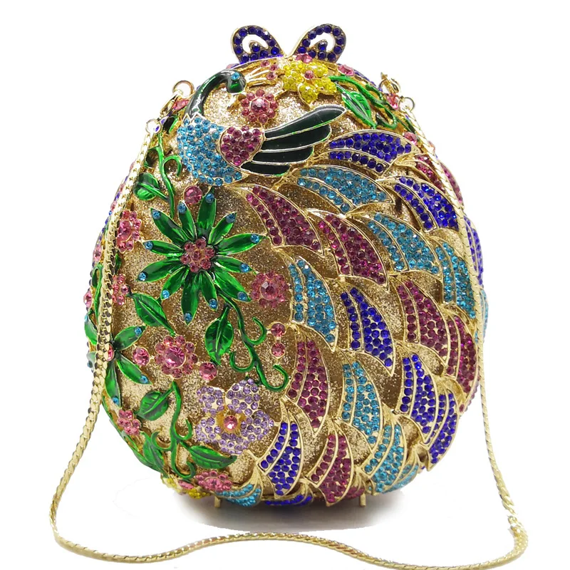 colorful Crystal Diamond shoulder bag Women Metal Evening Clutches Bags Wedding Minaudiere Clutch Bridal Handbags Purses wallet | Багаж и