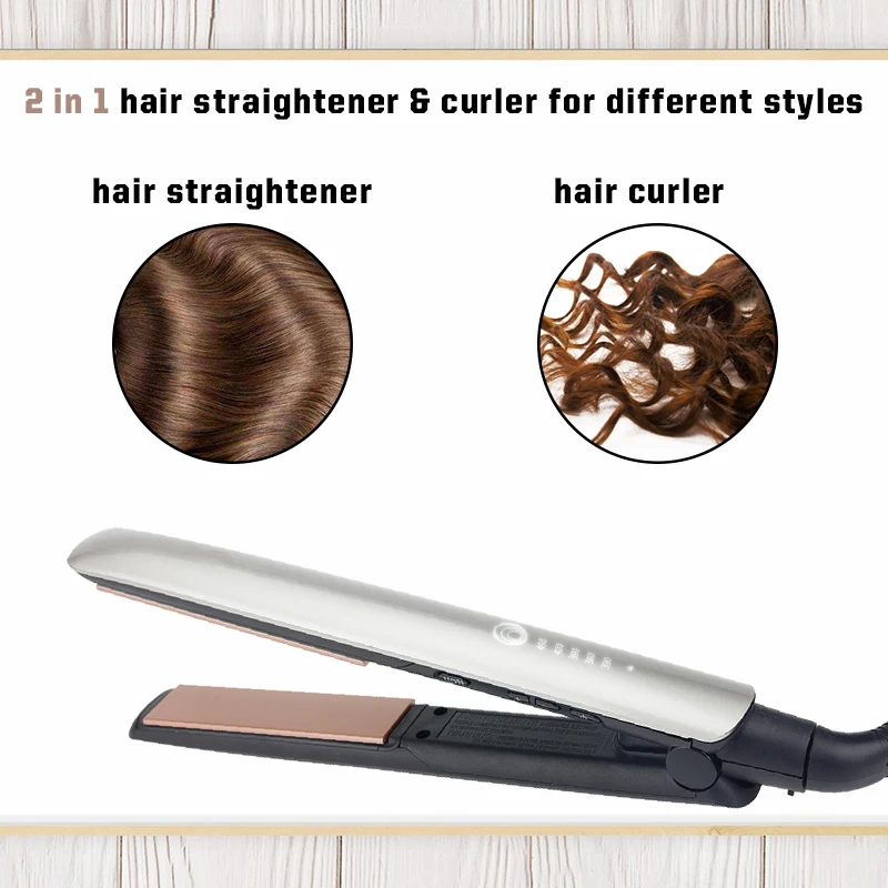 Выпрямитель для волос профессиональный керамический утюжок со светодиодной