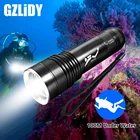 Профессиональный светодиодный суперъяркий фонарь для дайвинга, подводная лампа T6, водонепроницаемый фонарь IPX8 с желтым и белым светильник, фонарь 18650