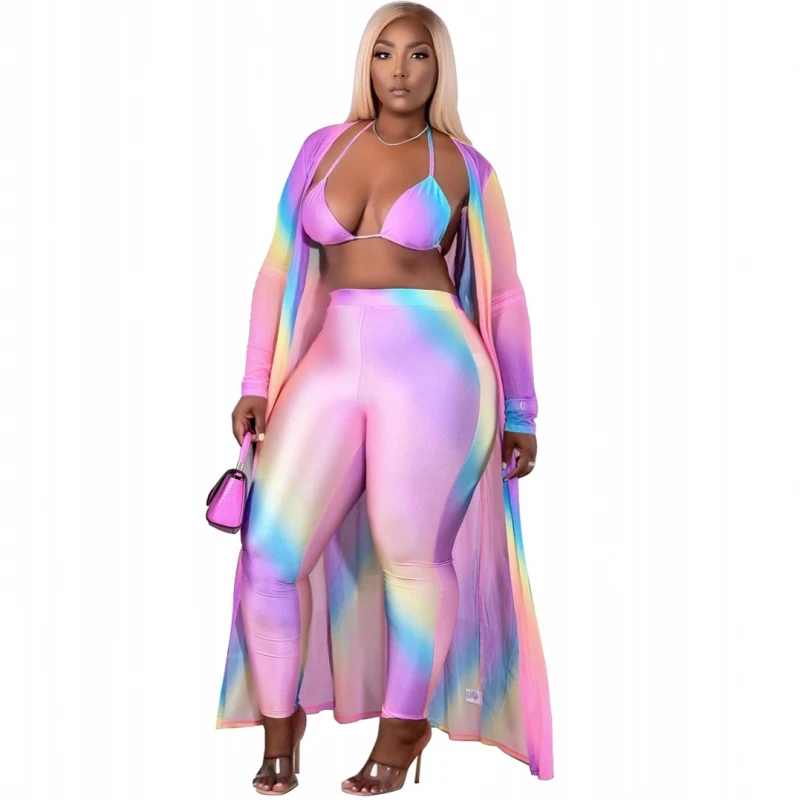 

Tie Dye African Dresses For Women 3 Piece Set Dashiki Big Size African Clothes Africa Clothing Pants Suit Bazin Robe Africaine