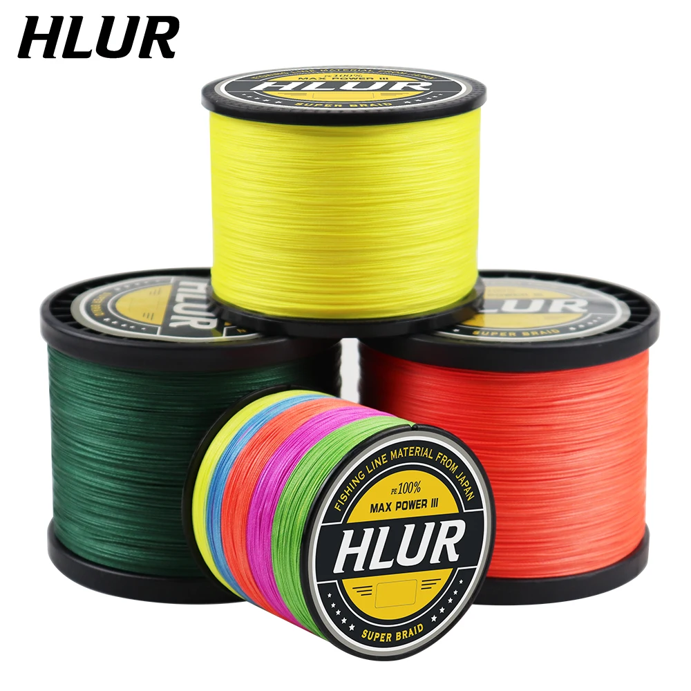 

HLUR Braid Fishing line 8 Strands 300/500/1000M Carp Multifilament Strong Smooth 100% PE Saltwater/Freshwater 20-88 LB