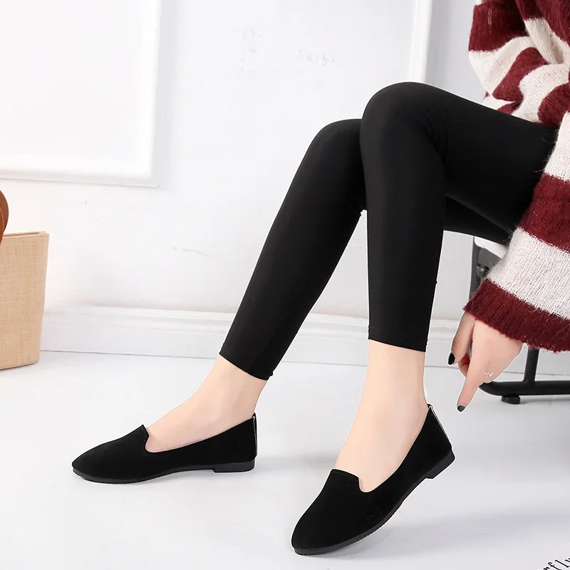 

Women Flats Hot Sell Colourful Suede Women Loafers Ballet Pointed Toe Flats Ladies Shoes Loafers Plus Size 43 Zapatos De Mujer