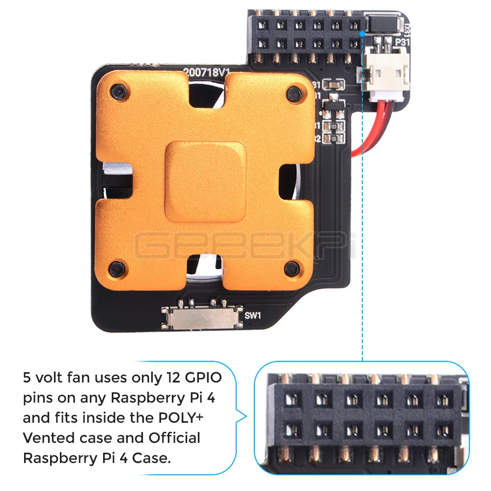 -  Geeekpi Raspberry Pi 5 , PWM-  Raspberry Pi 3B / 3B + / 4B