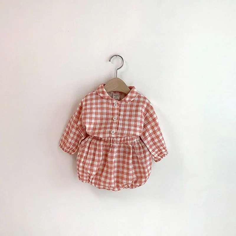 

Baby Boys Grils Plaid Clothes Sets Boys Full Sleeve Shirt and Bloomer 2pcs Clothes Set Fashion Toddler Girls Set Baby Costumes
