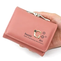 women wallet small leather ladies coin money bags female coin purses id card holder girls purse clutch fashion clear rhinestone