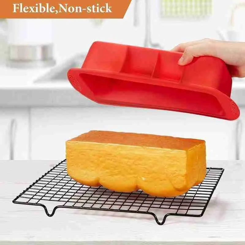 

1pcs 25.3*12*7.2cm Silicone Rectangle Non Stick Bread Mold Cake Baking Bakeware Baking Non-stick Mould Loaf Big Pan Oven O9T6