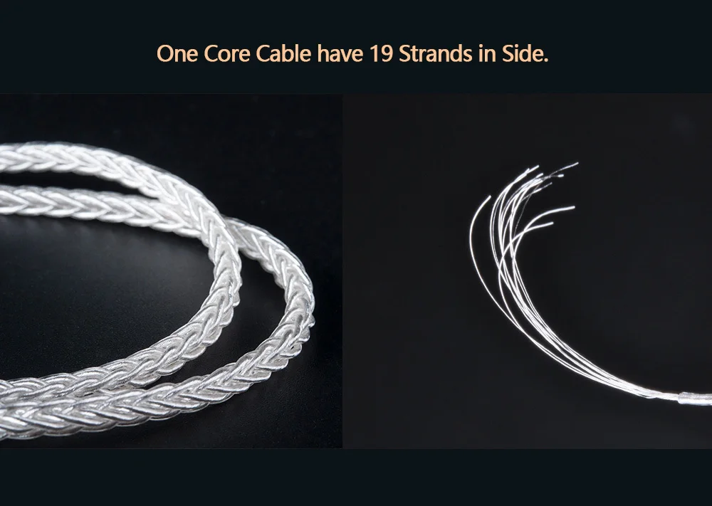 KBEAR 8 Core Upgraded Silver Plated Balanced Cable 2.5/3.5/4.4MM With MMCX/2pin/QDC Connector For KZ ZS10 ZSN Pro C12 ZSX BL-03