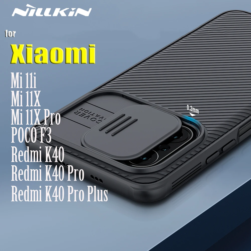 

Nillkin Slide Camera Protect Case for Xiaomi Mi 11i 5G 11X Pro POCO F3 Redmi K40 Pro Plus Lens Protection Cover