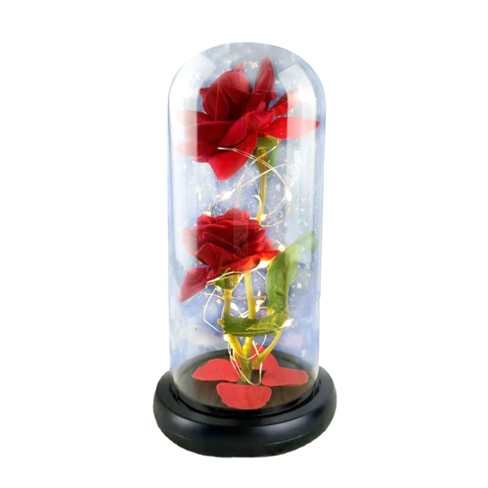 

Rose Flower Flowers Valentine's Day Present LED Gift Box Glass Cover