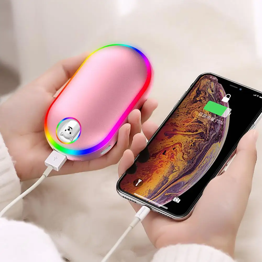 

1 шт., двухсторонний USB-грелка для рук, 10000 мАч