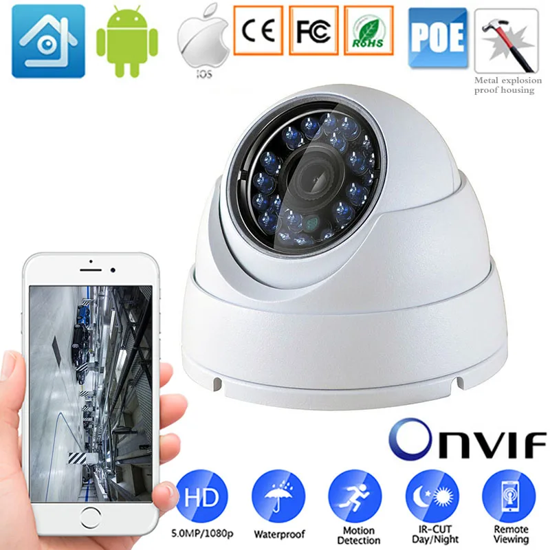 ONVIF P2P CMS XMEYE IP купольная Водонепроницаемая камера 720P 1080P H.264 +/H.265 HD сетевая наружная