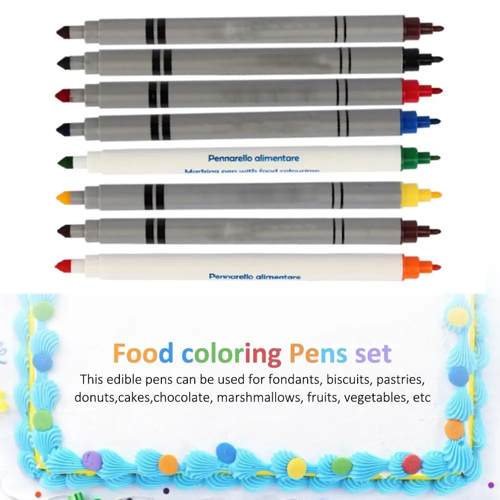Пищевые окрашивающие маркеры разноцветные пищевые для писателей съедобные с