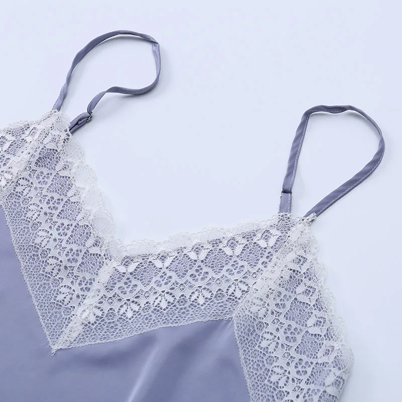 Женский пижамный комплект Сексуальная атласная Женская пижама на бретельках