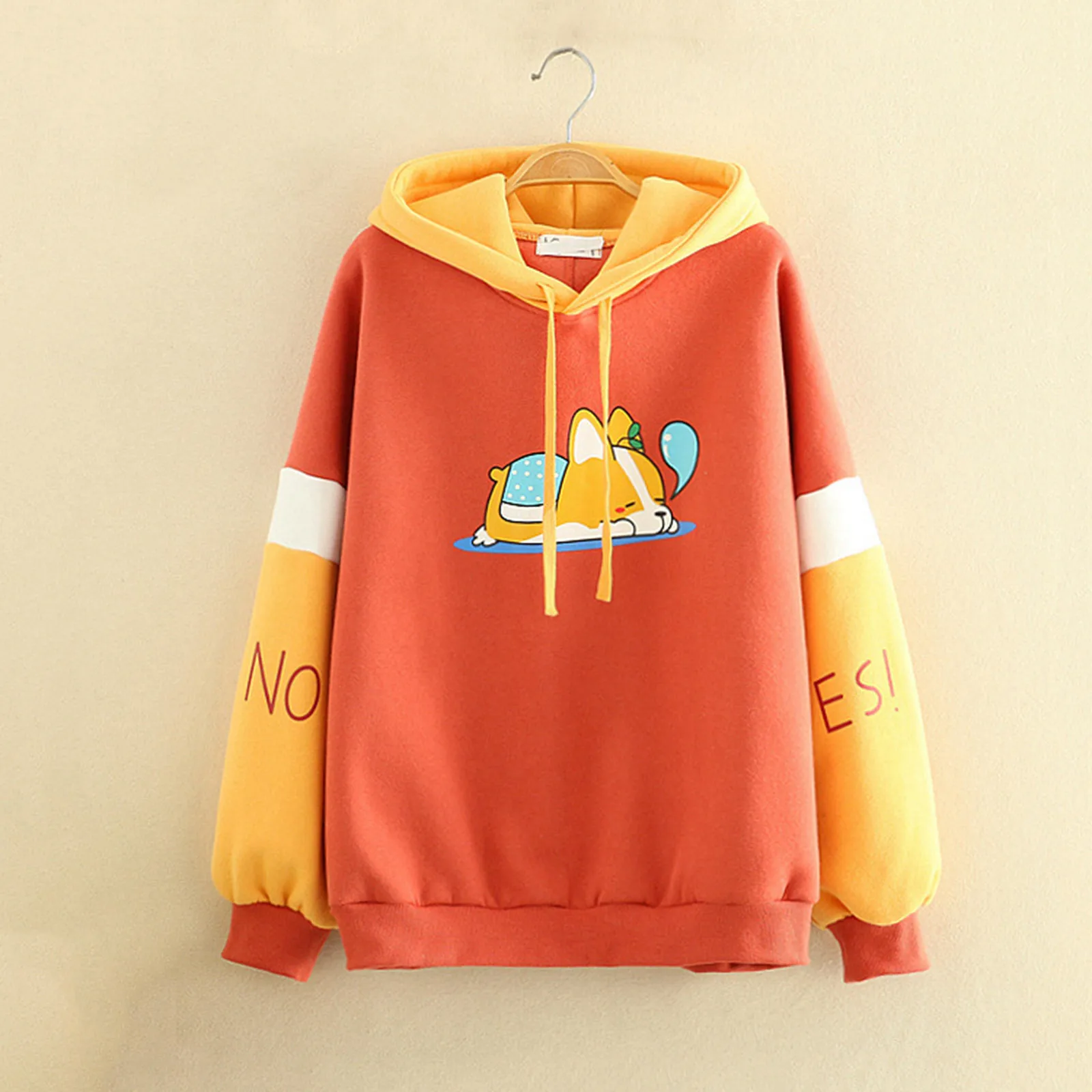 

2021 New Women Kawaii Hoodies Autumn Cute Dog Print Hooded Sweatshirt Female Harajuku Streetwear Long Sleeve Pullovers