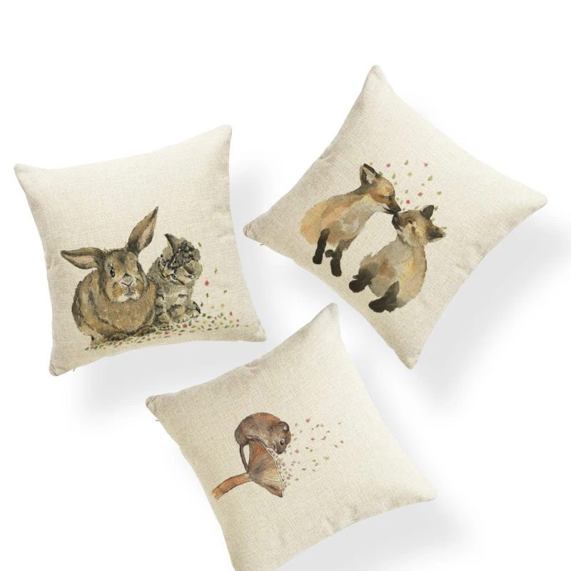 Тёплый искусственный кролик лиса олень белка гриб животное подушка для гостиной