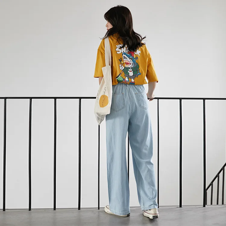 2020 светильник цветные джинсы mujer женские летние широкие брюки с высокой талией