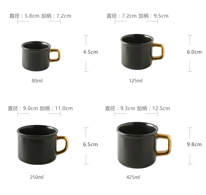Американский Phnom Penh Керамика черный с золотом кружка Винтаж матовая черная high-end