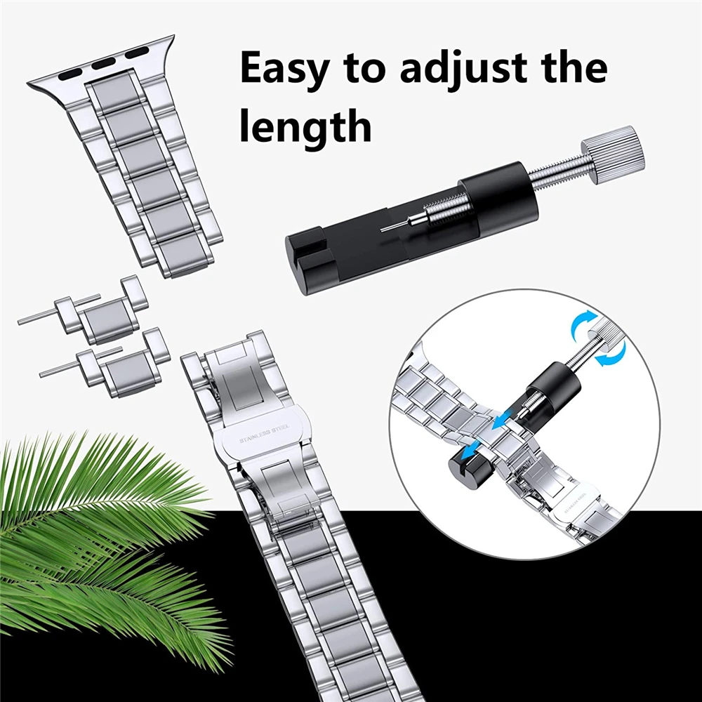 

Strap for Apple Watch Se 6 5 4 3 44mm 40mm 42mm 38mm Band for Iwatch Stainless Steel Metal Bracelet Luxury Watchband Men Women
