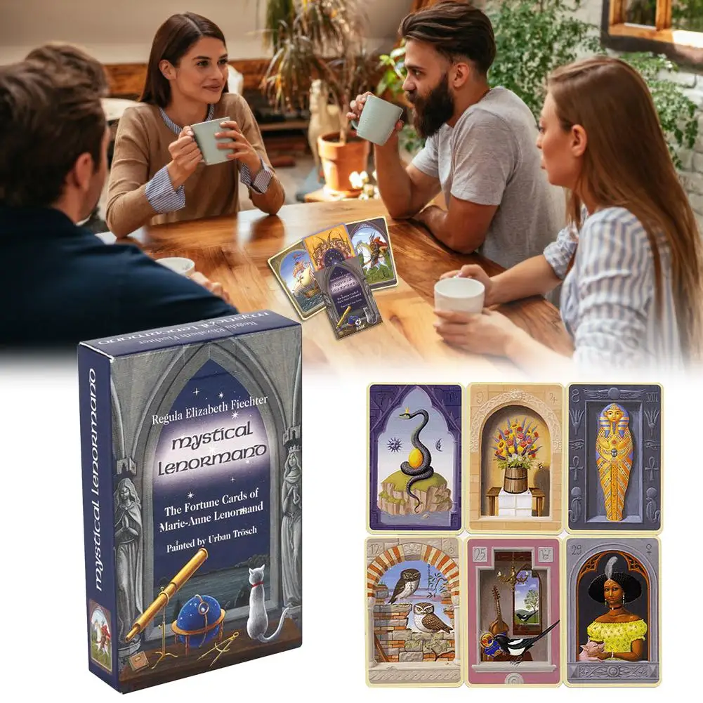 36 шт. карточки для Таро с накладным покрытием мистических игр Lenormand изображением