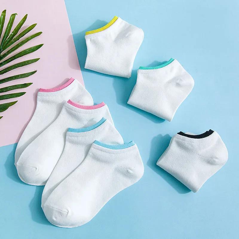 

white summer short cotton socks women kawaii calcetines mujer harajuku korean style cute ankle woman sock meias skarpetki sokken