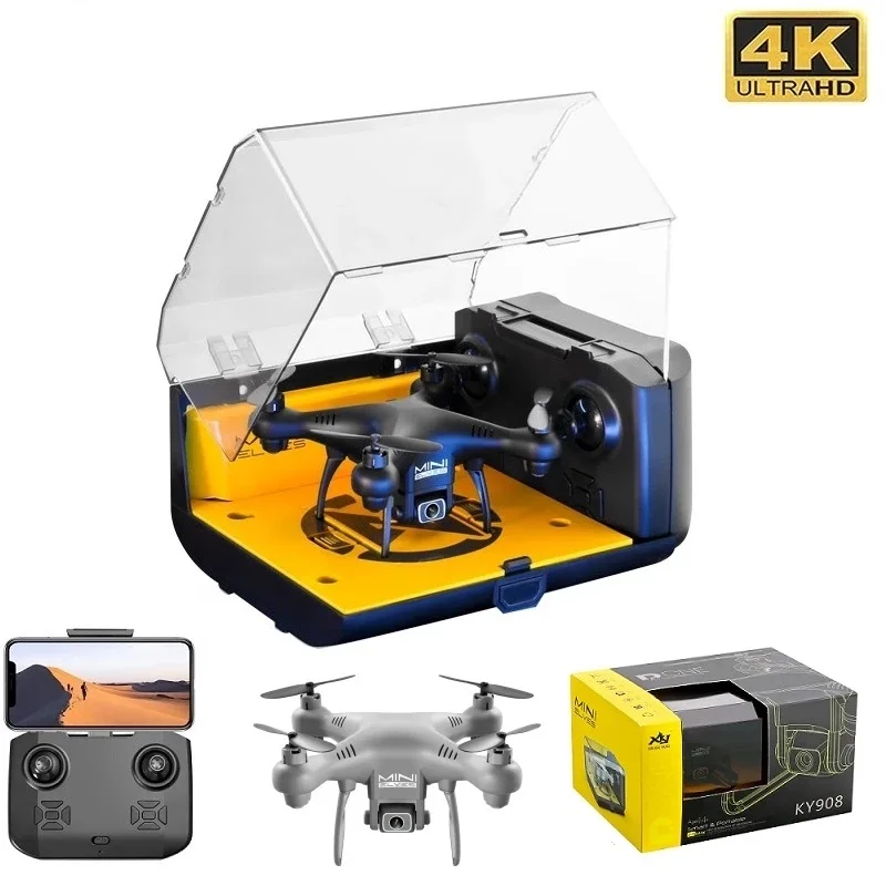 

Новинка 2022, мини-Дрон KY908 с камерой 4K HD, воздушным давлением, удержанием высоты, вращением на 360 градусов, возвратом одной кнопкой, Дрон, Радио...