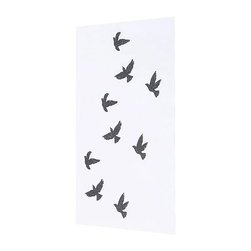 Shelldhard 2 Sheets Birds Tattoo Sticker Waterproof Black Temporary Flying Fake Stickers For Body Art | Красота и здоровье