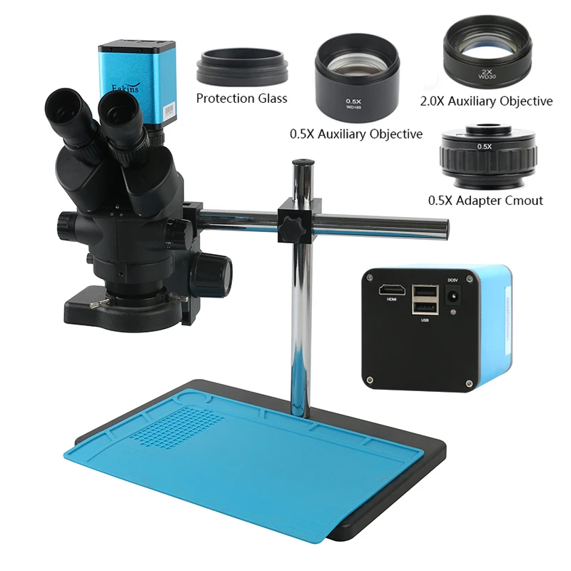 

3.5-90X Zoom Simul Focal Trinocular Stereo Microscope Industrial SONY IMX185 HDMI Measuring Video Camera For PCB BGA Soldering