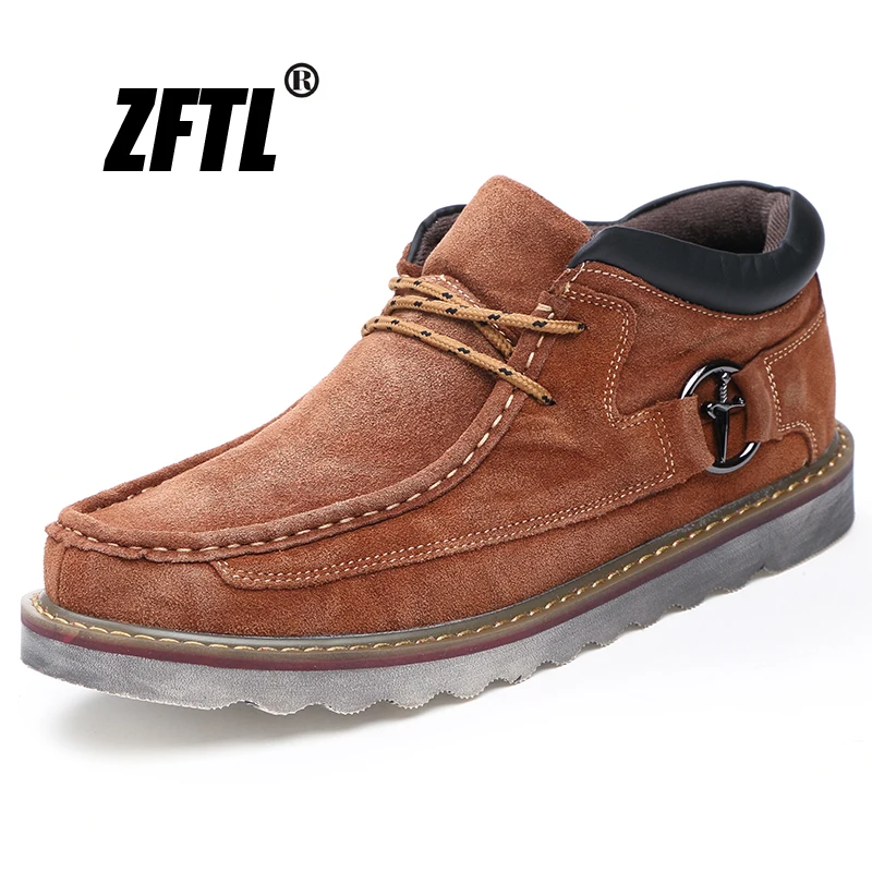 ZFTL новые мужские лоферы ботинки на шнуровке весенне осенние Замшевые
