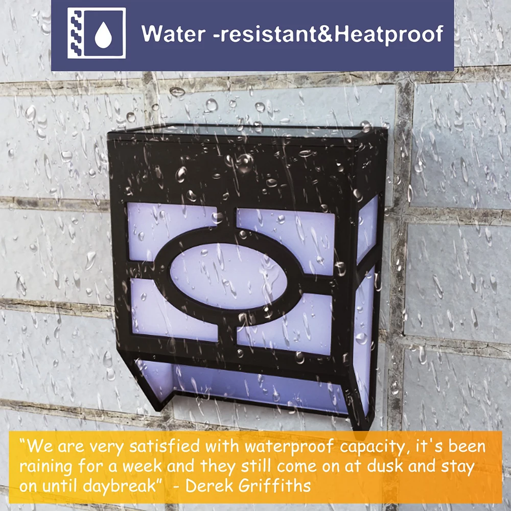 Настенная лампа на солнечной батарее 2 светодисветодиодный Уличный настенный