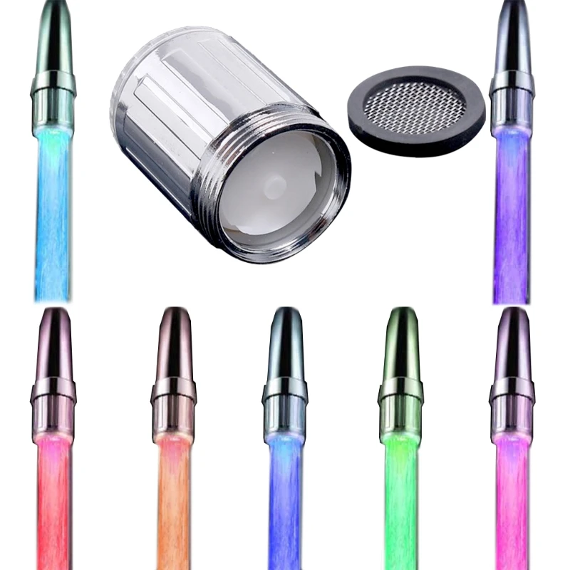 

7 Colors Temperature Sensitive Control LED Kitchen Water Faucet Light Water Stream Color Changing Faucet Tap Sink Faucet