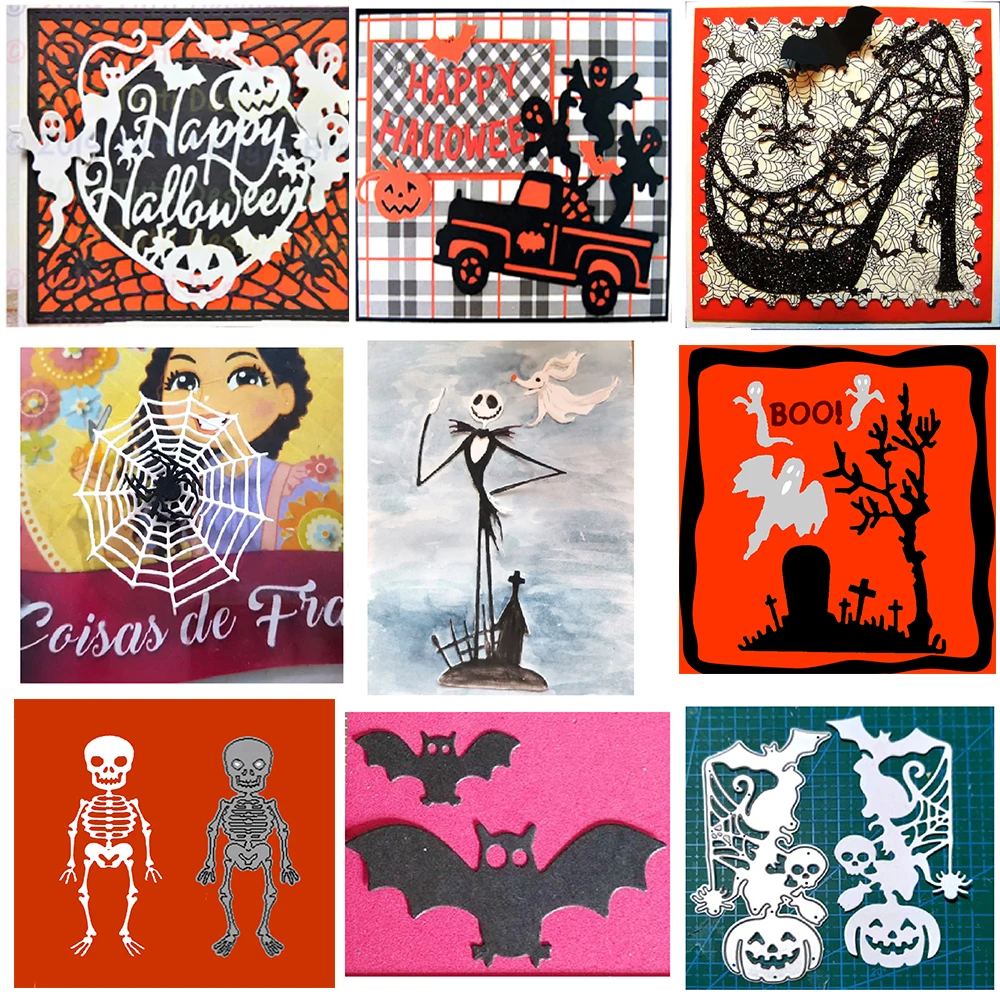 

Halloween Pumpkin ghost spider Witch metal cutting diy photo album scrapbook card making embossing template decoration mold