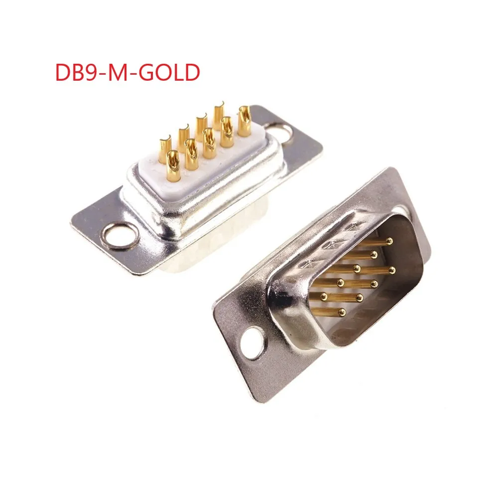 20Pcs D-SUB 9 Position Connector DB9 Plug Male Pins Solder Wire Adapter Series Port Pin Gold Plate Machined High End | Обустройство