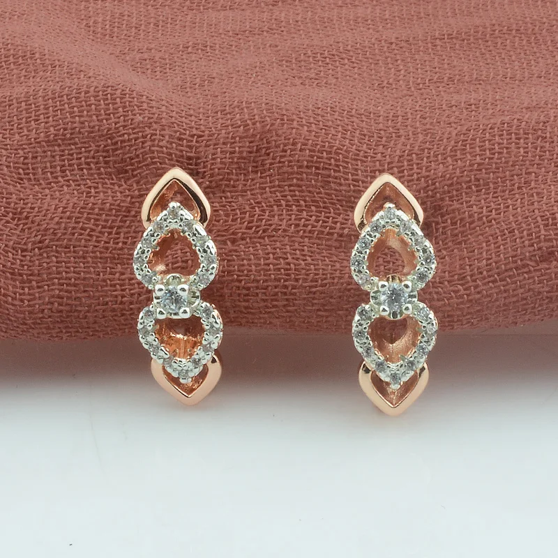 Женские Висячие серьги FJ 585 с белыми кристаллами в форме сердца цвета розового