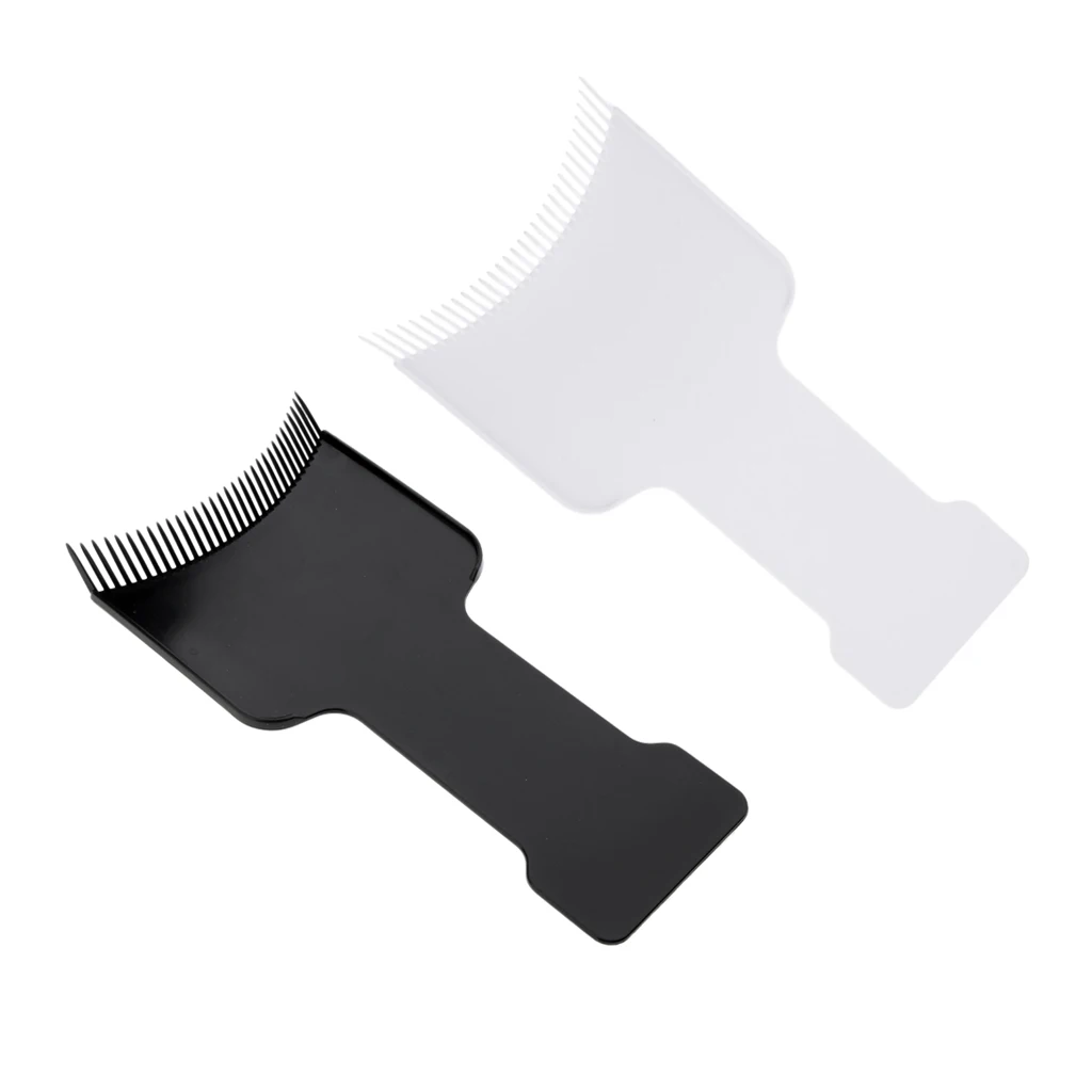 

2pcs Salon Hair Coloring Board Hair Dye Tint Comb Hairdressing Beauty Hair Highlight Tool Black with White