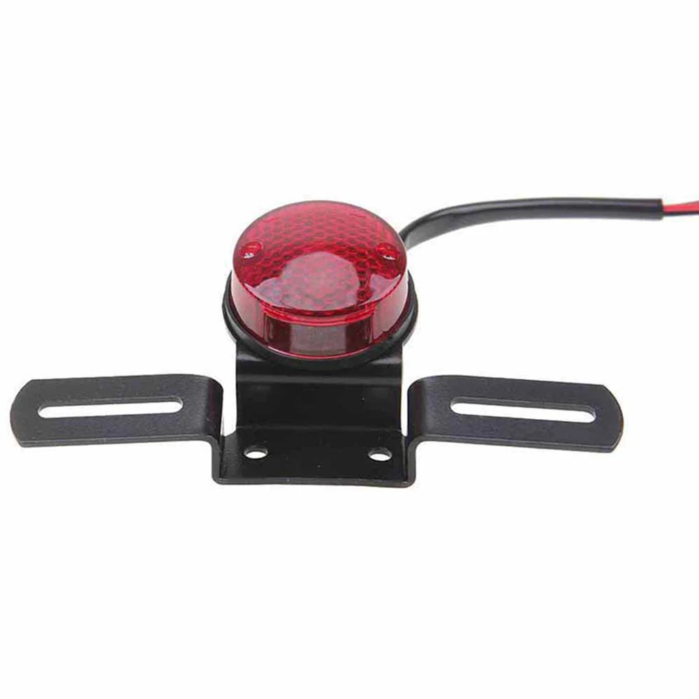 Round Waterproof Shockproof Durable Brake License Plate Red Motorcycle Taillight Mount Holder Super Bright Spare Parts Rear |