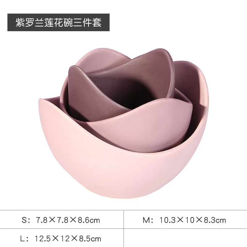 

Nordic simple lotus bowl ceramic decorative plate jewelry storage plate decoration ornaments organizer make up organizer box