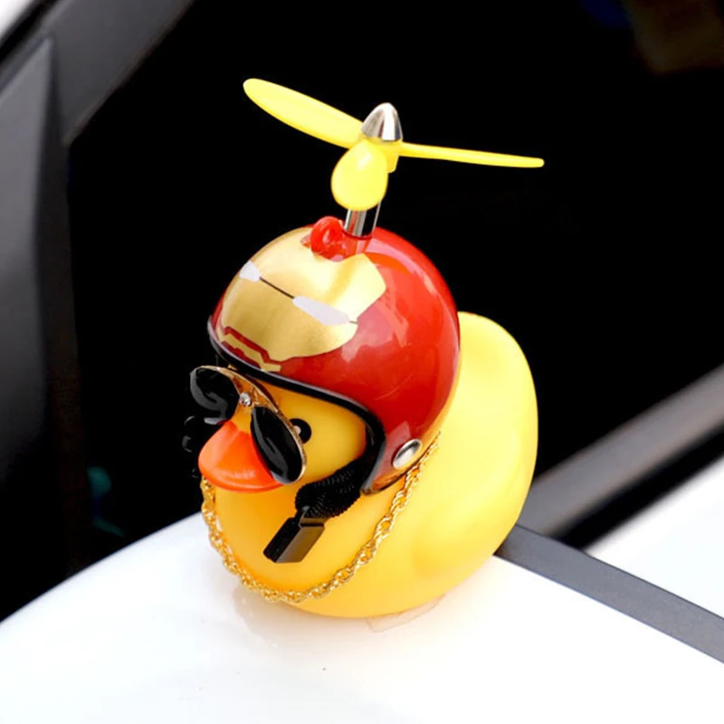 Автомобиль желтая утка сломанная шлем украшения для автомобиля аксессуары мотор