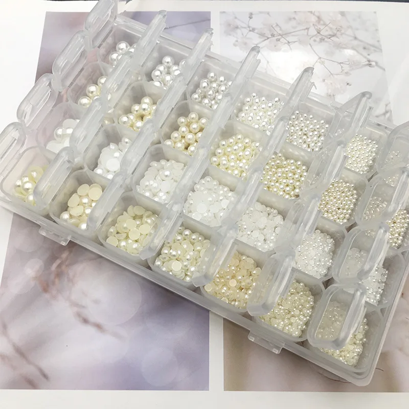 Набор ювелирных изделий для ногтей и жемчуга Пришивные АВ полукруглые