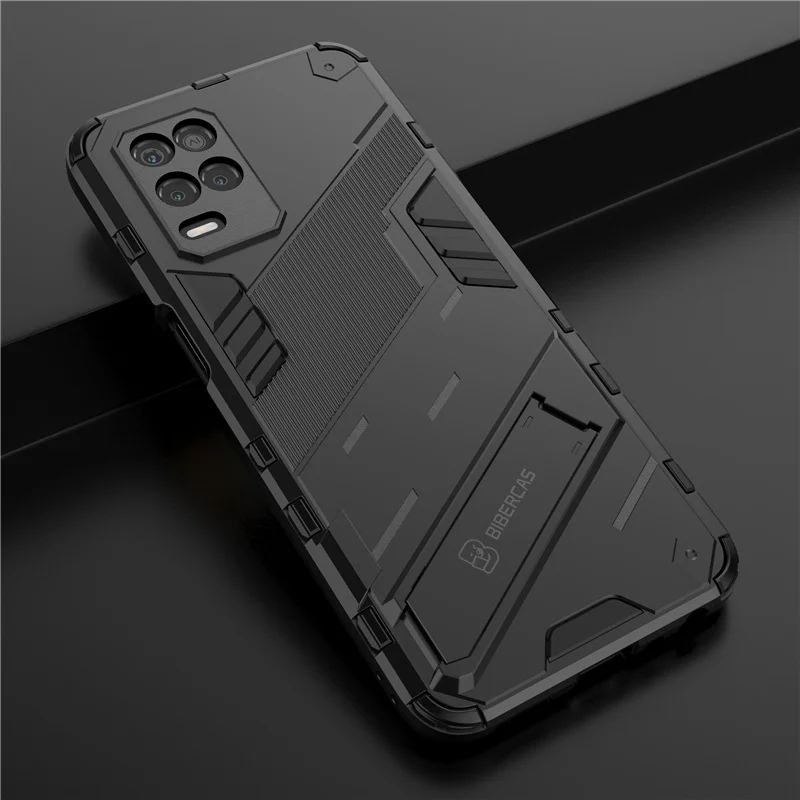 case for oppo realme 8 5g cover for realme 8 5g capas punk style pc kickstand back holder cover for realme 7 8 pro gt neo fundas free global shipping