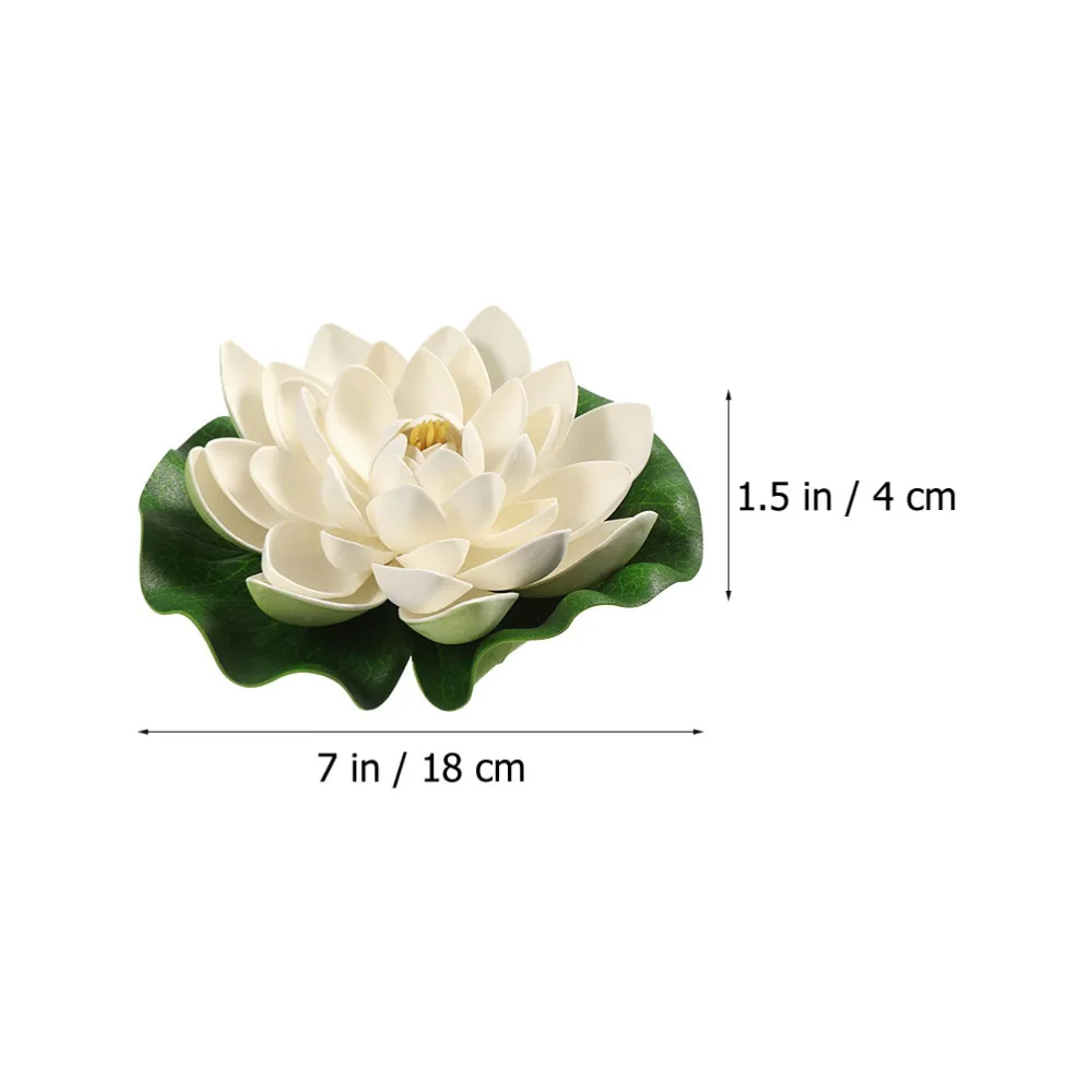 

6Pcs Water Lily Ornaments Simulation Water Lilies Garden Decors (White)