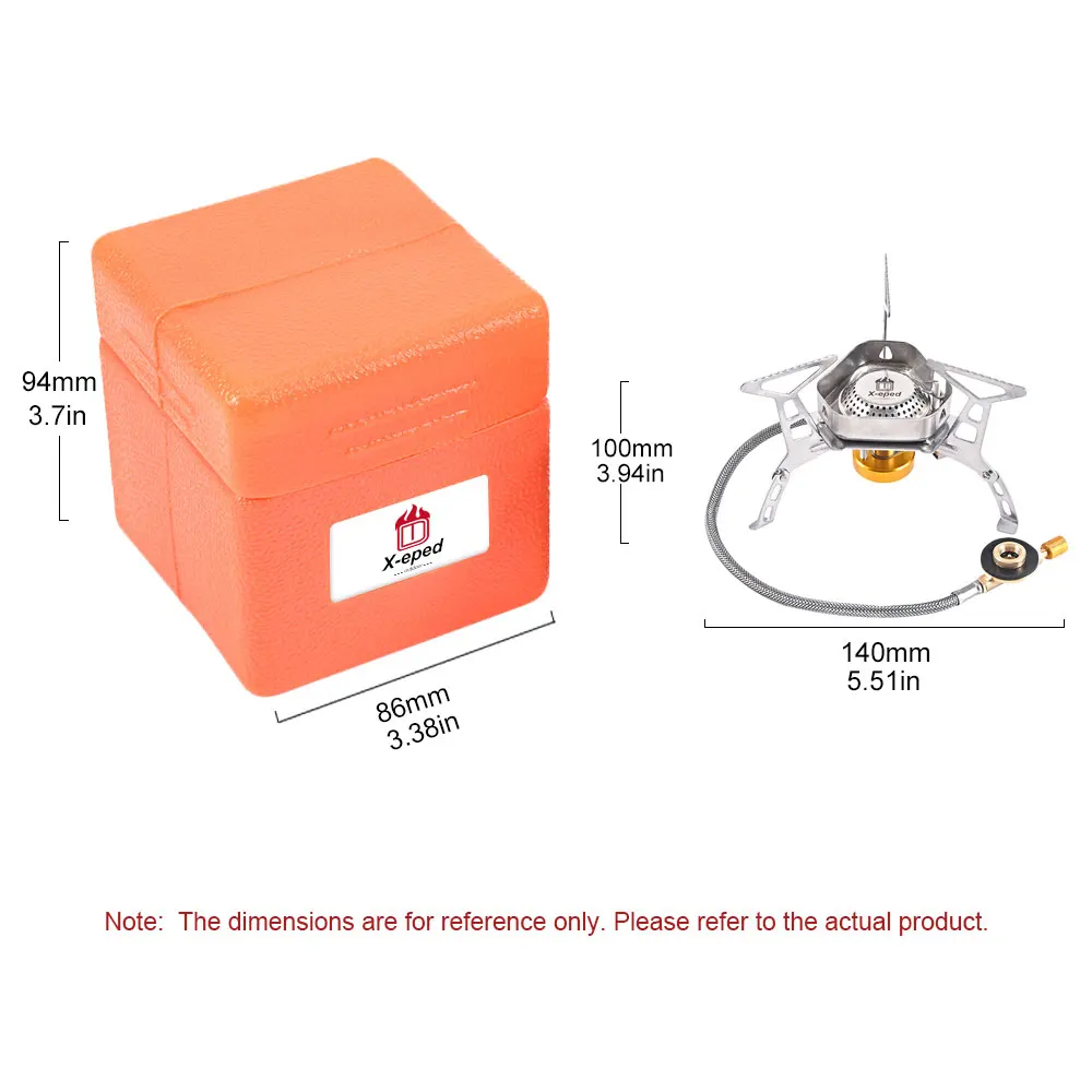 X-eped Outdoor Gas Burner Windproof Camping Stove Portable Folding Ultralight Split Lighter Tourist Equipment For Hiking